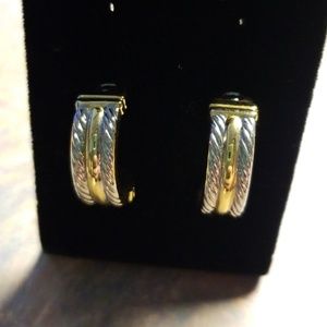 Gold and Silver Rope Twist Huggies